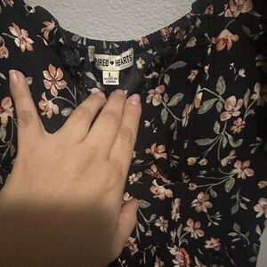Inspired Hearts Black Floral Top